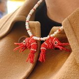 Baby Two Prawn Necklace Red