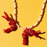 Baby Two Prawn Necklace Red