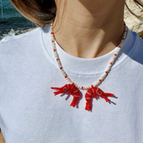 Baby Two Prawn Necklace Red