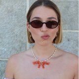 Baby Two Prawn Necklace Orange