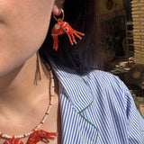 Prawn Earrings Orange