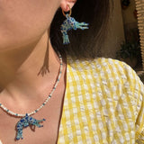 Prawn Earrings Blue