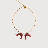 Baby Two Prawn Necklace Red
