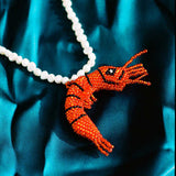 Collar Perlas Gamba Naranja