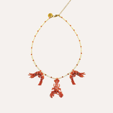 Baby Prawns & Lobster Necklace Orange