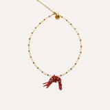 Baby Prawn Necklace Red