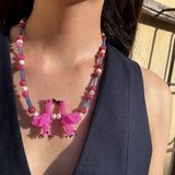 Two Flamingos Necklace