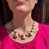 Three Shells Coral Necklace