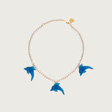 Three Dolphins Pearl Necklace