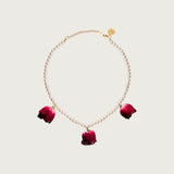 Three Red Roses Necklace