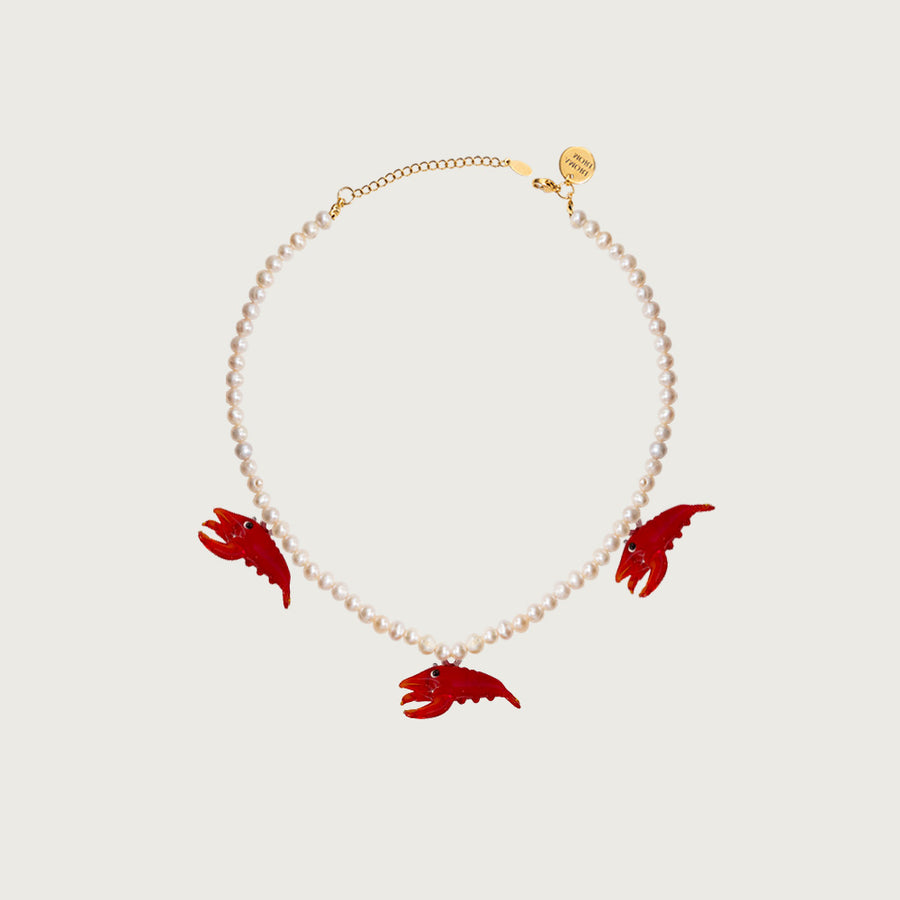 Three Lobsters Necklace