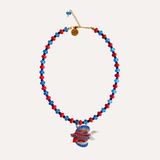 Blue transparent fish necklace