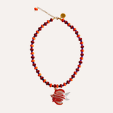Red transparent fish necklace