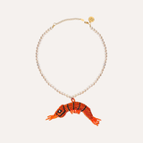 Orange Prawn Pearl Necklace