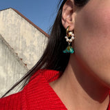 Pendientes Asimetrico Blue Rose