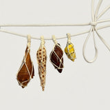 Collar 4 Caracolas Macrame Blanco