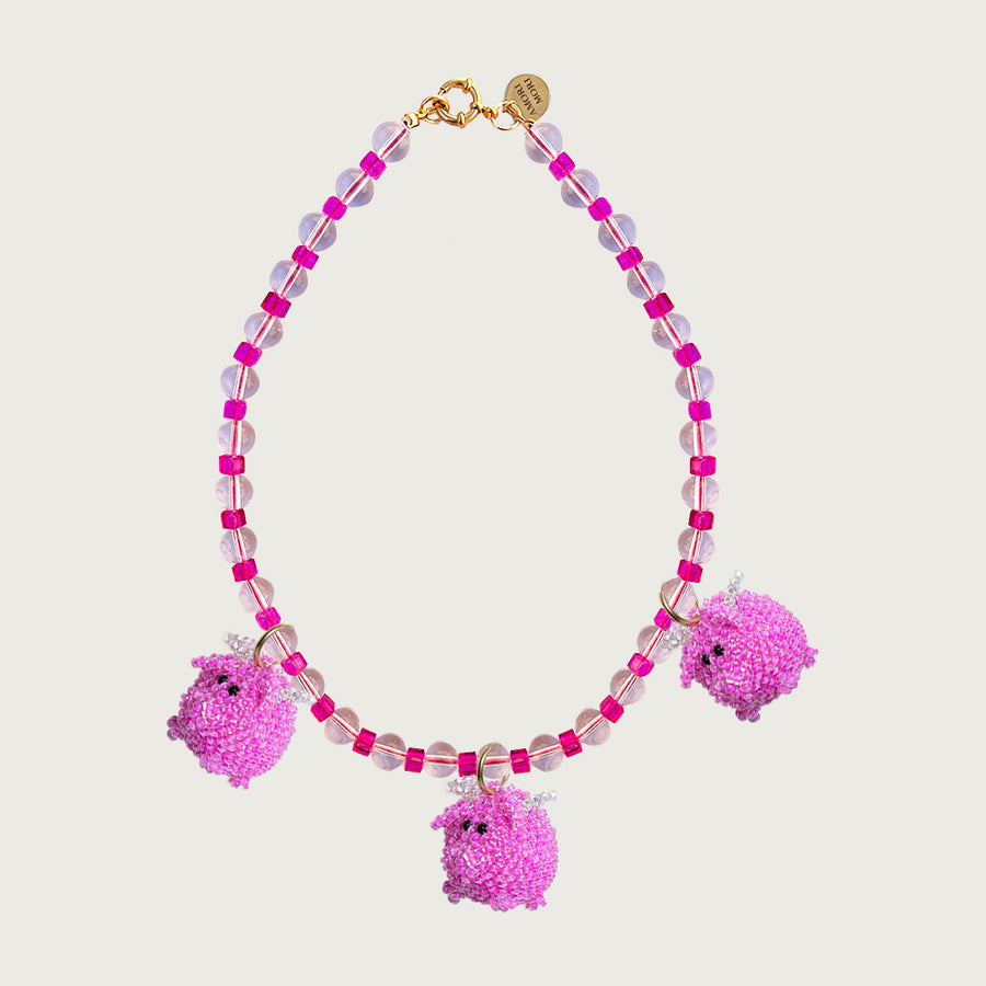 Three Flying Pig Necklace