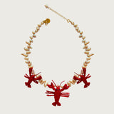 Three Lobsters Palm Necklace