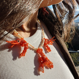 Baby Prawns & Lobster Necklace Orange