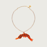 Orange Prawn Pearls Necklace