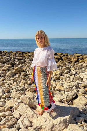 Falda Rainbow Macramé