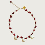 Three Shells Coral Necklace