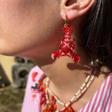 Pendientes Langosta Roja