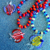 Red Transparent Fish Necklace