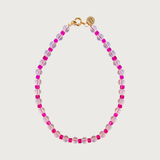 Pink glass necklace