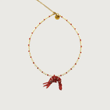 Baby Prawn Necklace Red