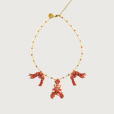 Baby Prawns & Lobster Necklace Orange