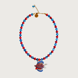 Blue transparent fish necklace
