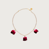 Three Red Rose Necklace