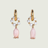 Pink Campanilla Hoop Earrings