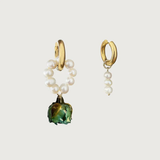 Blue Rose Asymmetric Earrings