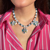 Three Fish Opaline Necklace