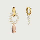 ASIMETRIC EARRING PINK CAMPANILLA