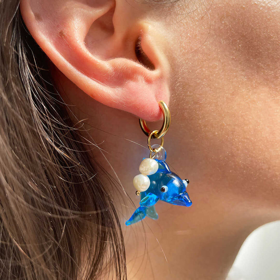 Dolphin Pearl Earrings