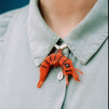 Collar Perlas Gamba Naranja